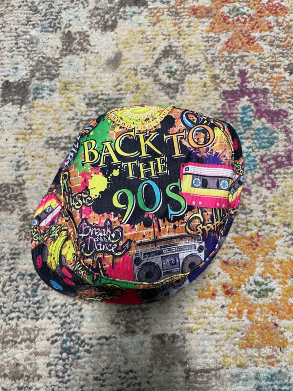 Retro 'Back to the 90s' Colorful Graphic Bucket Hat